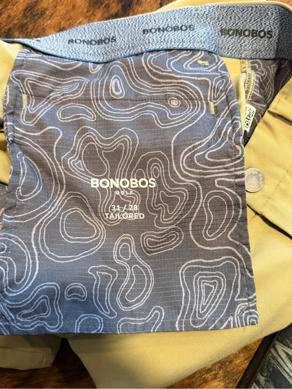 Mens Highland Tour Bonobos Golf 31/28 Tailored Khaki Tan Pants